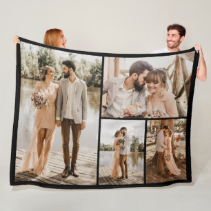 Create Your Own 4 Photo Collage Fleece Blanket
