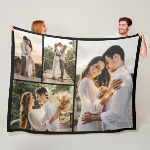 Create Your Own 4 Photo Collage Fleece Blanket