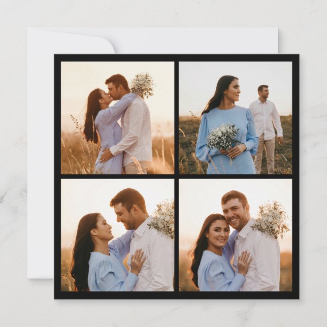 Create Your Own 4 Photo Collage Greeting Card (Front)