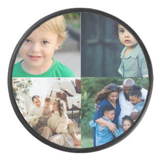 Create Your Own 4 Photo Collage Hockey Puck