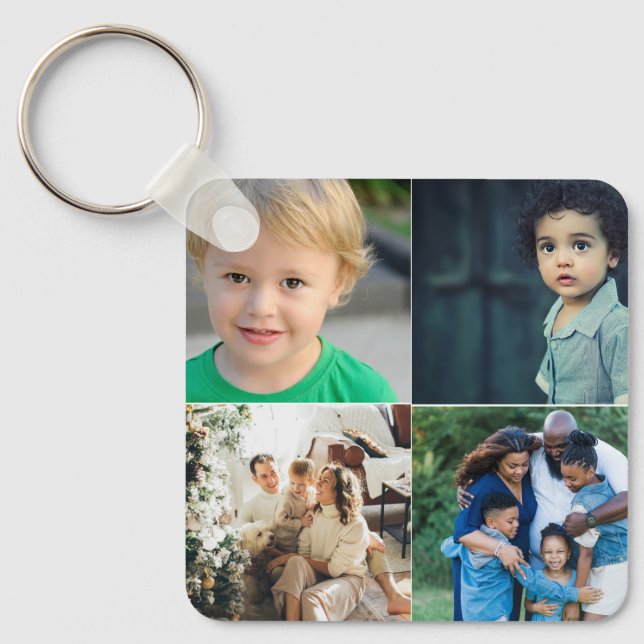 Create Your Own 4 Photo Collage Key Ring (Front)