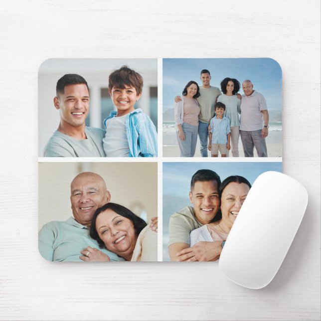Create Your Own 4 Photo Collage Mouse Mat (With Mouse)