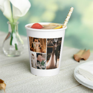 Create Your Own 4 Photo Collage Paper Cups