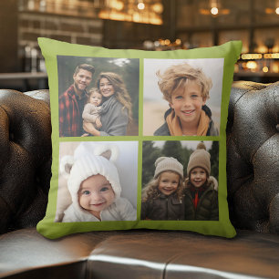 Create Your Own 4 Photo Collage Pistachio 4 pics Cushion