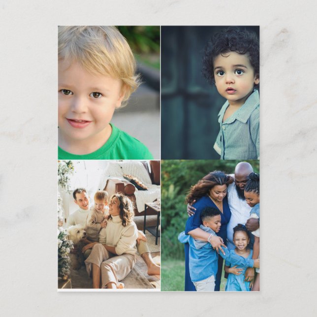 Create Your Own 4 Photo Collage Postcard (Front)
