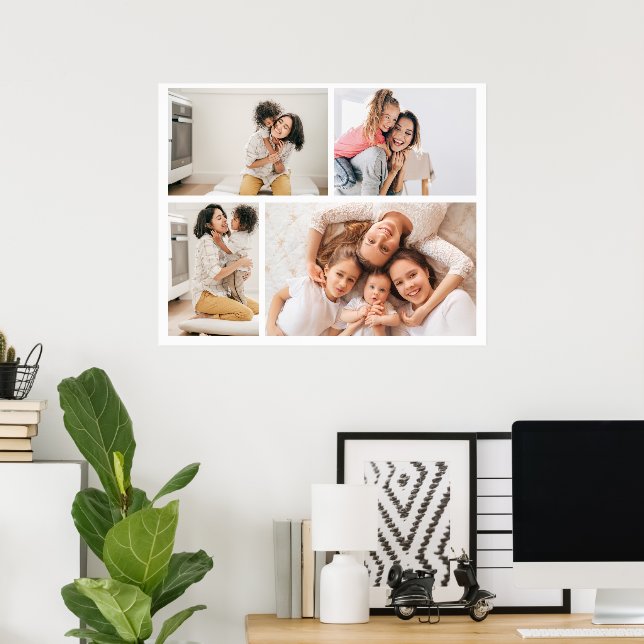 Create Your Own 4 Photo Collage Poster (Home Office)