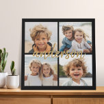 Create Your Own 4 Photo Collage - Script Name Faux Canvas Print<br><div class="desc">Use up to four square or selfie phone photos to create a unique and personal gift. Or you can keep the hipster puppy and make a trendy keepsake. If you need to adjust the pictures,  click on the customise tool to make changes.</div>