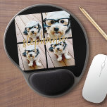 Create Your Own 4 Photo Collage - Script Name Gel Mouse Mat<br><div class="desc">Use up to four square or selfie phone photos to create a unique and personal gift. Or you can keep the hipster puppy and make a trendy keepsake. If you need to adjust the pictures,  click on the customise tool to make changes.</div>