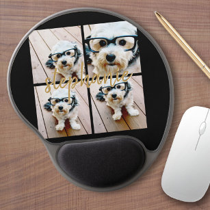 Create Your Own 4 Photo Collage - Script Name Gel Mouse Mat