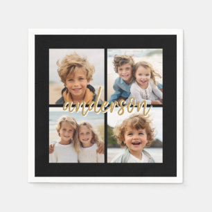 Create Your Own 4 Photo Collage - Script Name Napkin