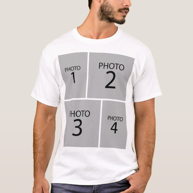 Create your own 4 PHOTO COLLAGE  Twin Front & Back T-Shirt (Front)