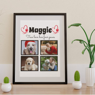 Create your own 4 photo customised dog collage poster