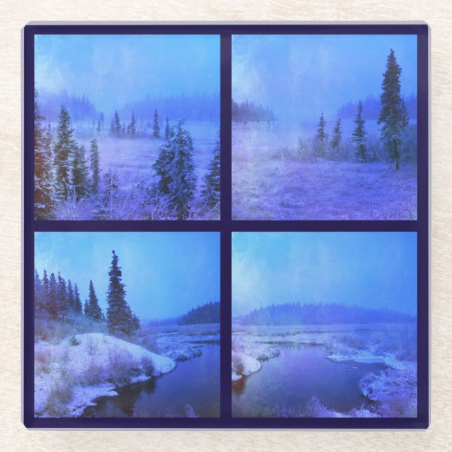 Create Your Own 4 Photo Square Glass Coaster (Front)