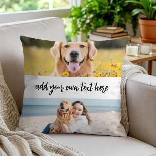 Create Your Own 4 Photo With Text Cushion