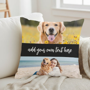 Create Your Own 4 Photo With Text Cushion