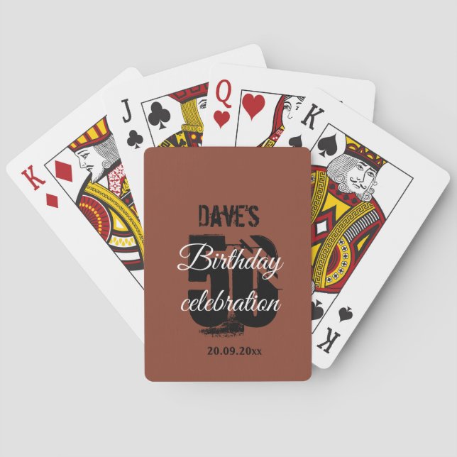 Create Your Own 50th Any Birthday Terracotta  Playing Cards (Back)