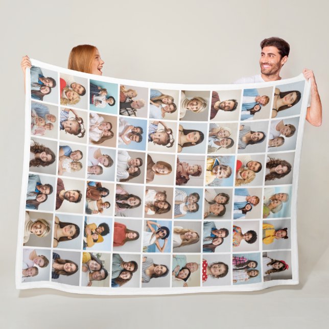 Create Your Own 54 Photo Collage Fleece Blanket (In Situ)
