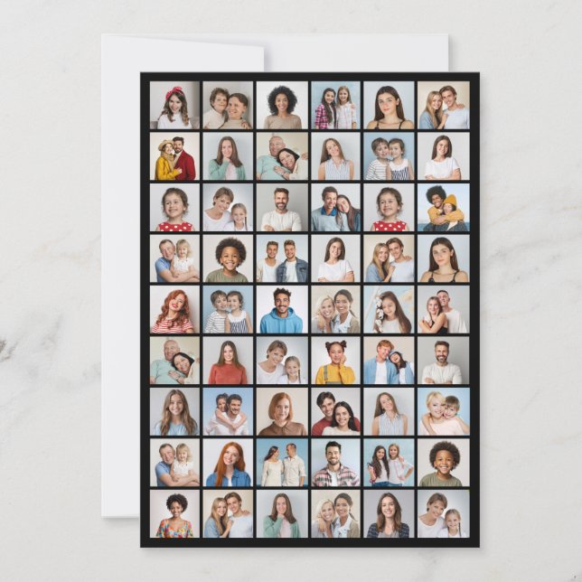 Create Your Own 54 Photo Collage Greeting Card (Front)