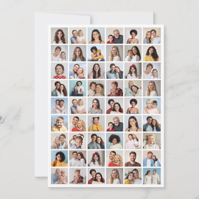 Create Your Own 54 Photo Collage Greeting Card (Front)