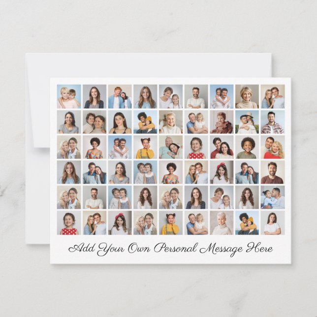 Create Your Own 54 Photo Collage Holiday Card (Front)