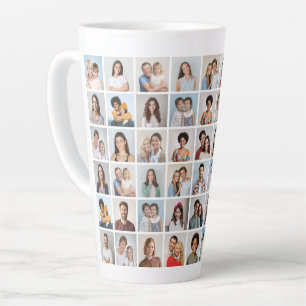 Create Your Own 54 Photo Collage Latte Mug