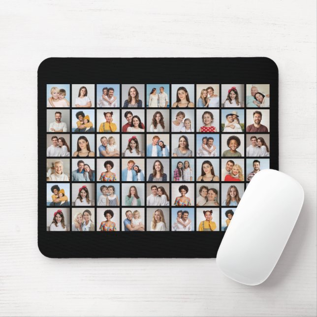 Create Your Own 54 Photo Collage  Mouse Mat (With Mouse)