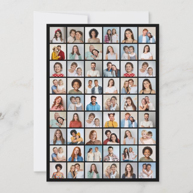 Create Your Own 54 Photo Collage Note Card (Front)