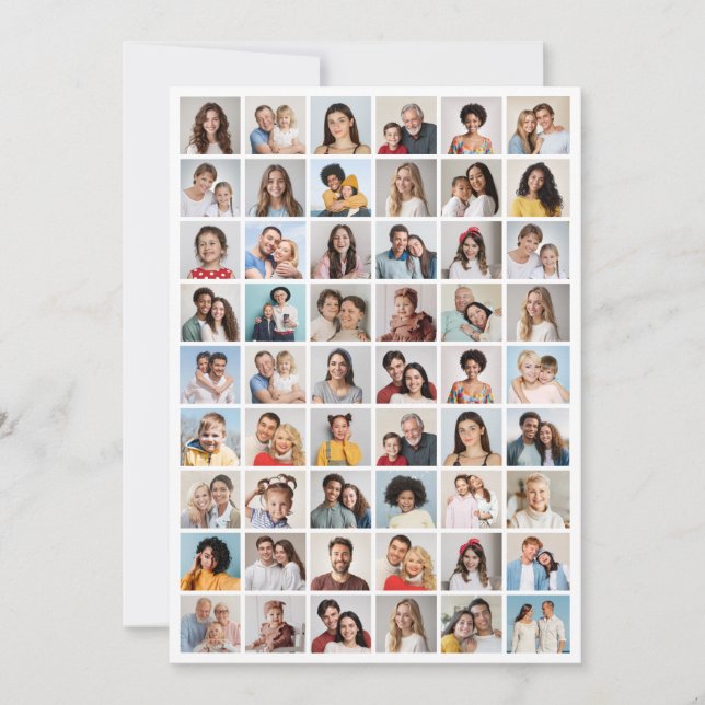 Create Your Own 54 Photo Collage Note Card (Front)