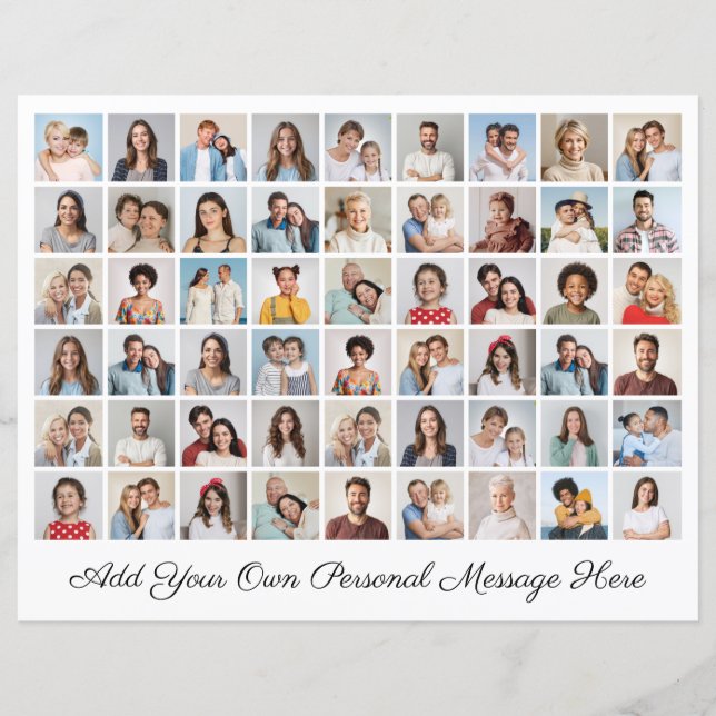 Create Your Own 54 Photo Collage Paper Sheet (Front)