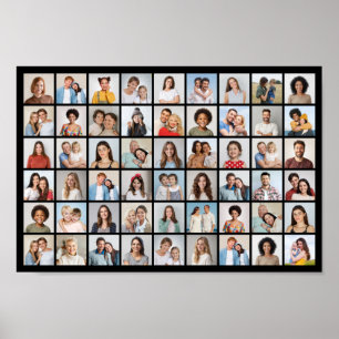Create Your Own 54 Photo Collage Poster