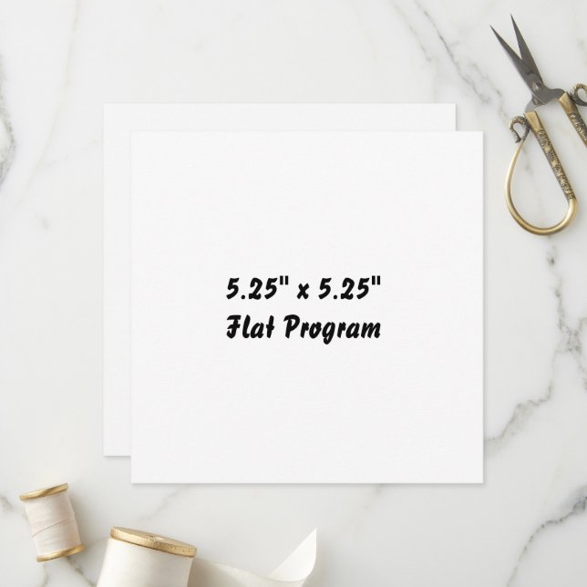Create Your Own 5.25" x 5.25" Flat Program Programme (Front/Back In Situ)