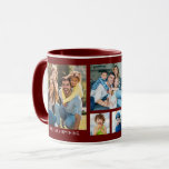 Create Your Own 5 Family Photo Collage Burgundy Mug<br><div class="desc">Unique photo collage mug to personalise with 5 photographs. Add your family name, year to make it exclusive.The 'family is everything' quote makes it  a special keepsake gift for holidays and special occasions.</div>