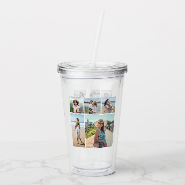 Create Your Own 5 Photo Collage Acrylic Tumbler (Back)