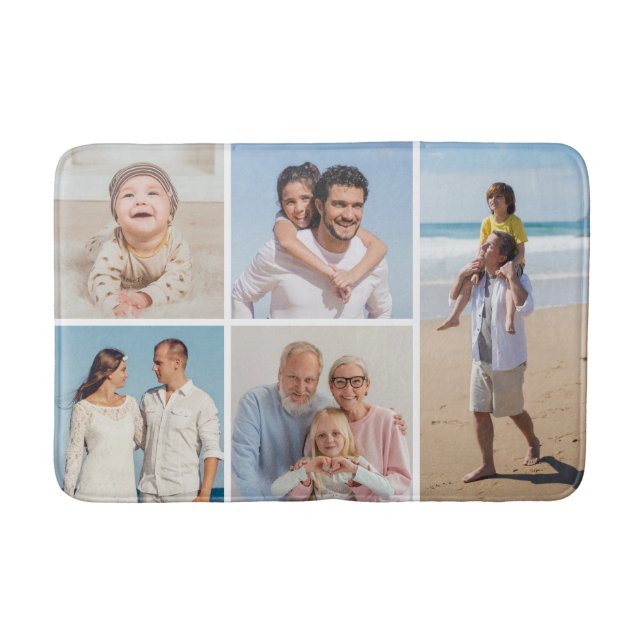 Create Your Own 5 Photo Collage Bath Mat (Front)