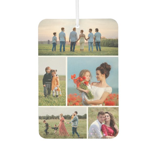 Create Your Own 5 Photo Collage Car Air Freshener (Front)