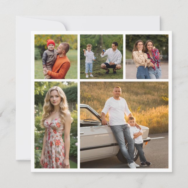 Create Your Own 5 Photo Collage Card (Front)
