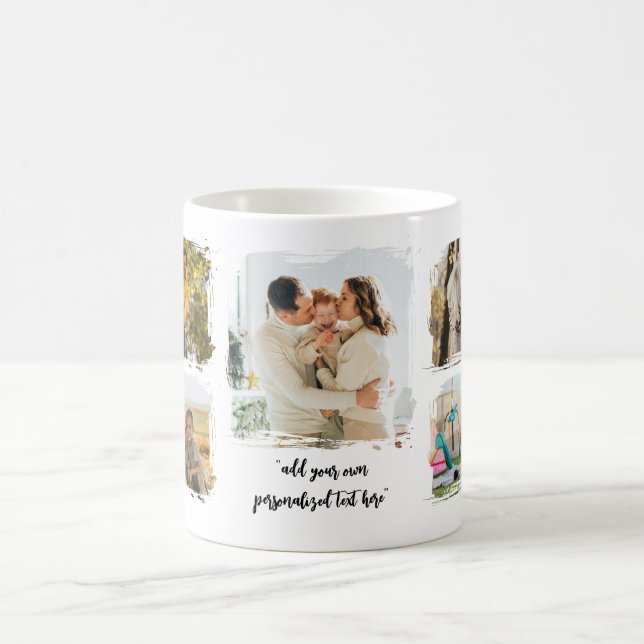 Create Your Own 5 Photo Collage Coffee Mug (Center)