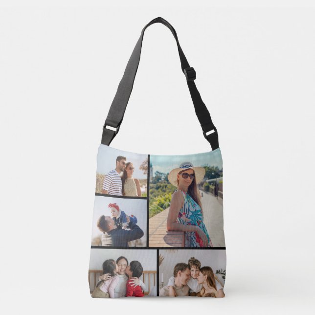 Create Your Own 5 Photo Collage Crossbody Bag (Front)