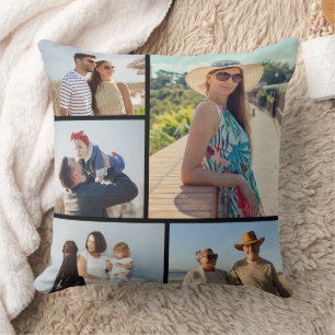 Create Your Own 5 Photo Collage Cushion