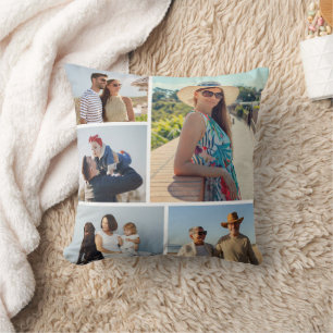 Create Your Own 5 Photo Collage Cushion