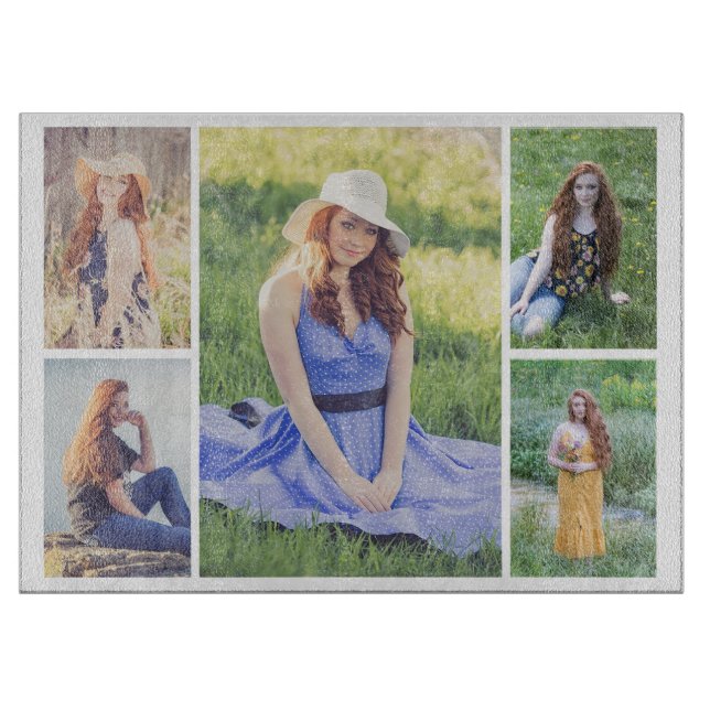 Create Your Own 5 Photo Collage Cutting Board (Front)