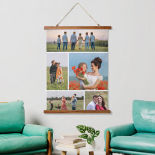 Create Your Own 5 Photo Collage Hanging Tapestry