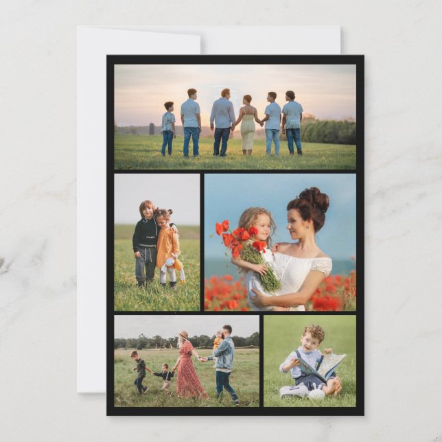 Create Your Own 5 Photo Collage Invitation (Front)
