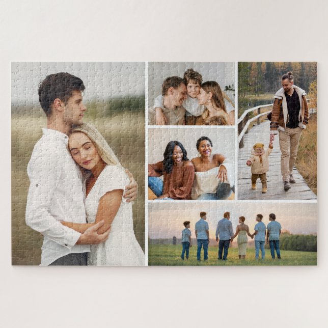 Create Your Own 5 Photo Collage Jigsaw Puzzle (Horizontal)