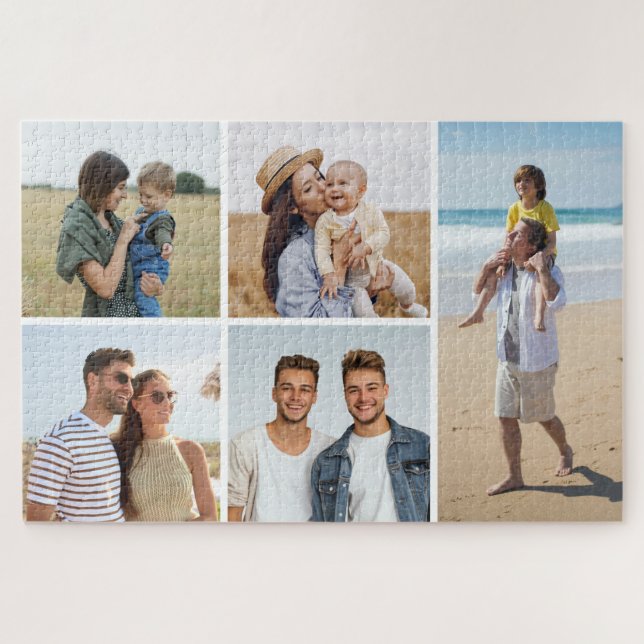 Create Your Own 5 Photo Collage Jigsaw Puzzle (Horizontal)