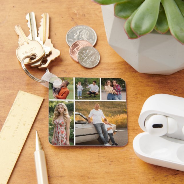 Create Your Own 5 Photo Collage Key Ring (Desk)
