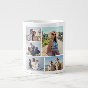 Create Your Own 5 Photo Collage Large Coffee Mug