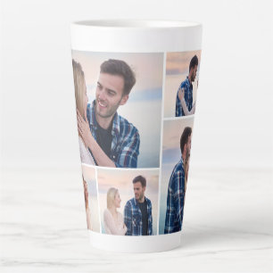 Create Your Own 5 Photo Collage Latte Mug