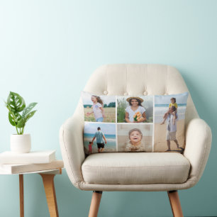 Create Your Own 5 Photo Collage Lumbar Cushion