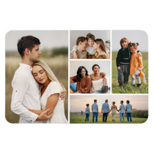 Create Your Own 5 Photo Collage Magnet